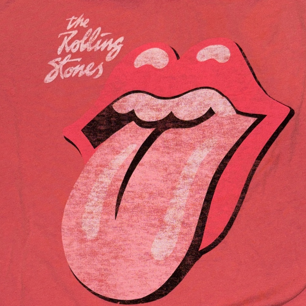 the Rolling Stones Pink Graphic Tongue Logo Tee vintage band t-shirt